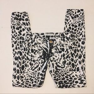 Pierre Balmain Leopard Print Skinny Low Rise Sz 25